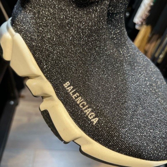 Balenciaga Speed Knit Trainers (Black with glitter) - Picture 4 of 5